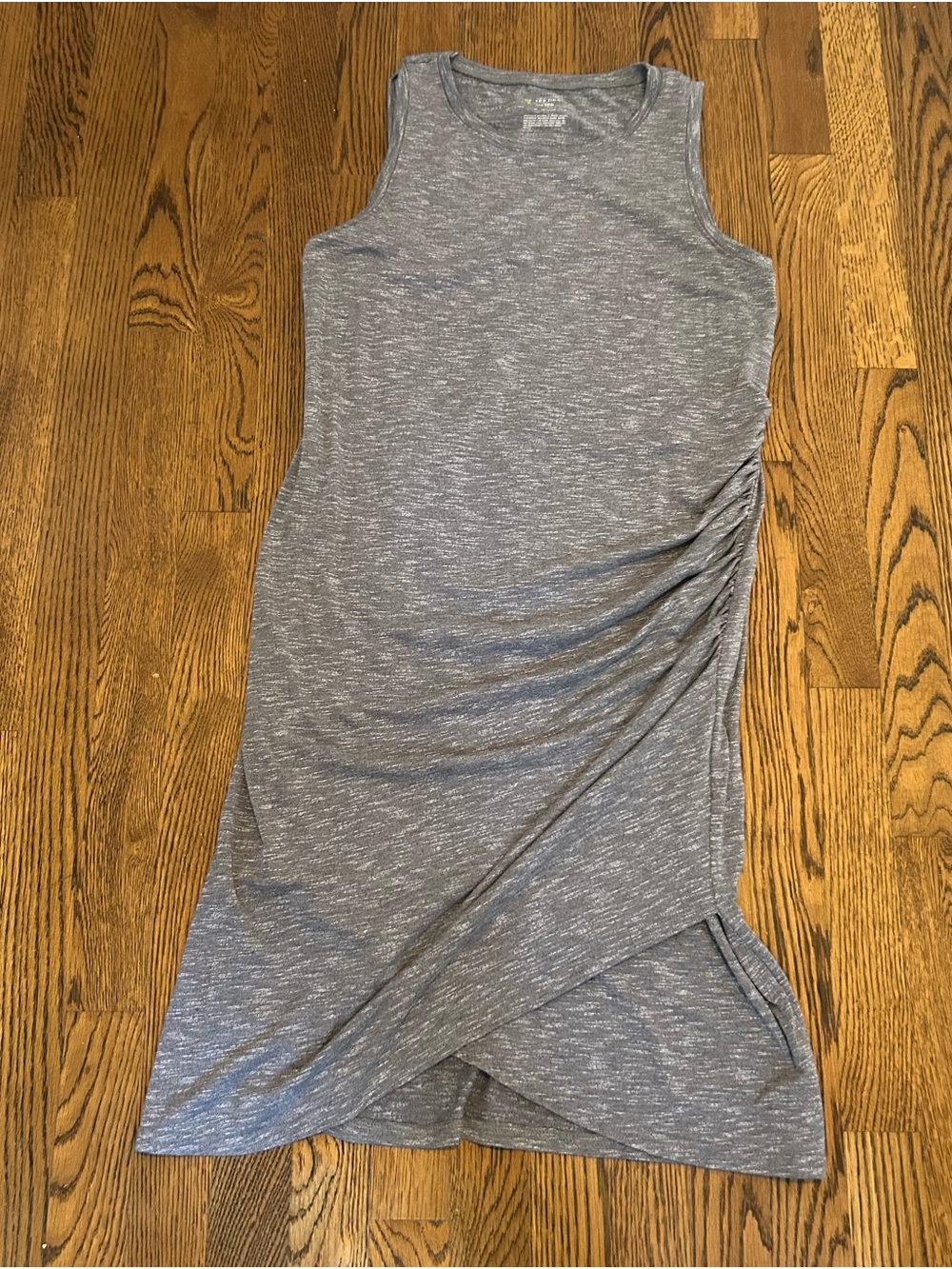 tek gear Heather Gray Sleeveless Midi Dress with Side Ruching